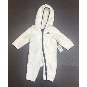 Adidas Sherpa One Piece Full Zip Core White Infant/Toddler Unisex Size 12M
